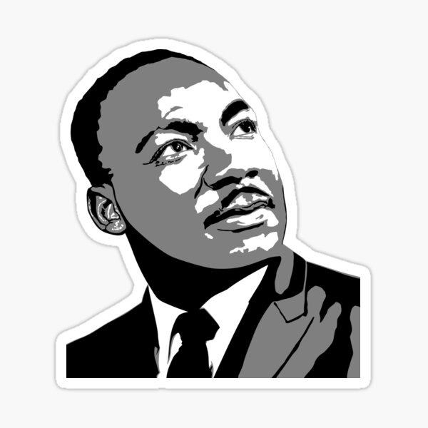 Item preview, Martin Luther King / MLK, black and white silhouette illustration designed and sold by Marcin Adrian.