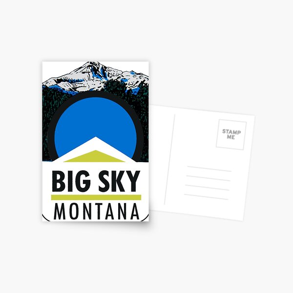 Big Sky Montana Vintage Travel Decal Postcard