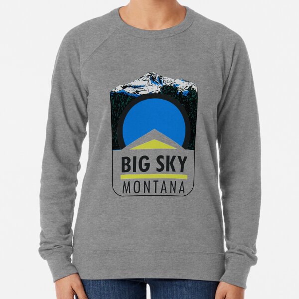 Big Sky Montana Vintage Travel Decal Lightweight Sweatshirt