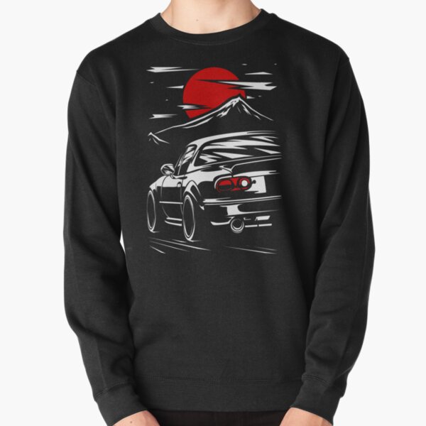 NEW JDM Car Hoodie "MX-5 CAR" Black MIATA Hoodie Drifting Sweater USA MADE