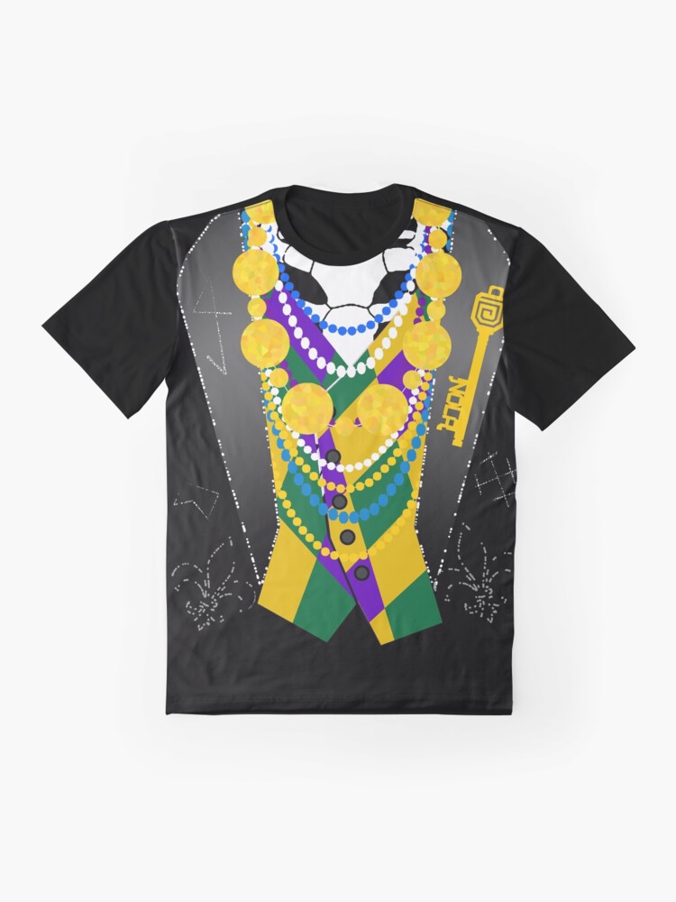 Alternate view of Darsana Prime Baron Samedi Mardi Gras Tuxedo Shirt Graphic T-Shirt
