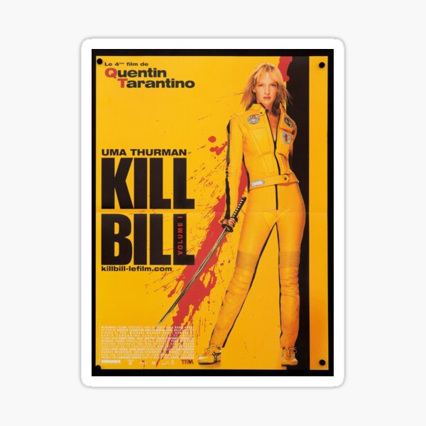 Kill Bill Vintage ilustraciones Uma Thurman Pegatina