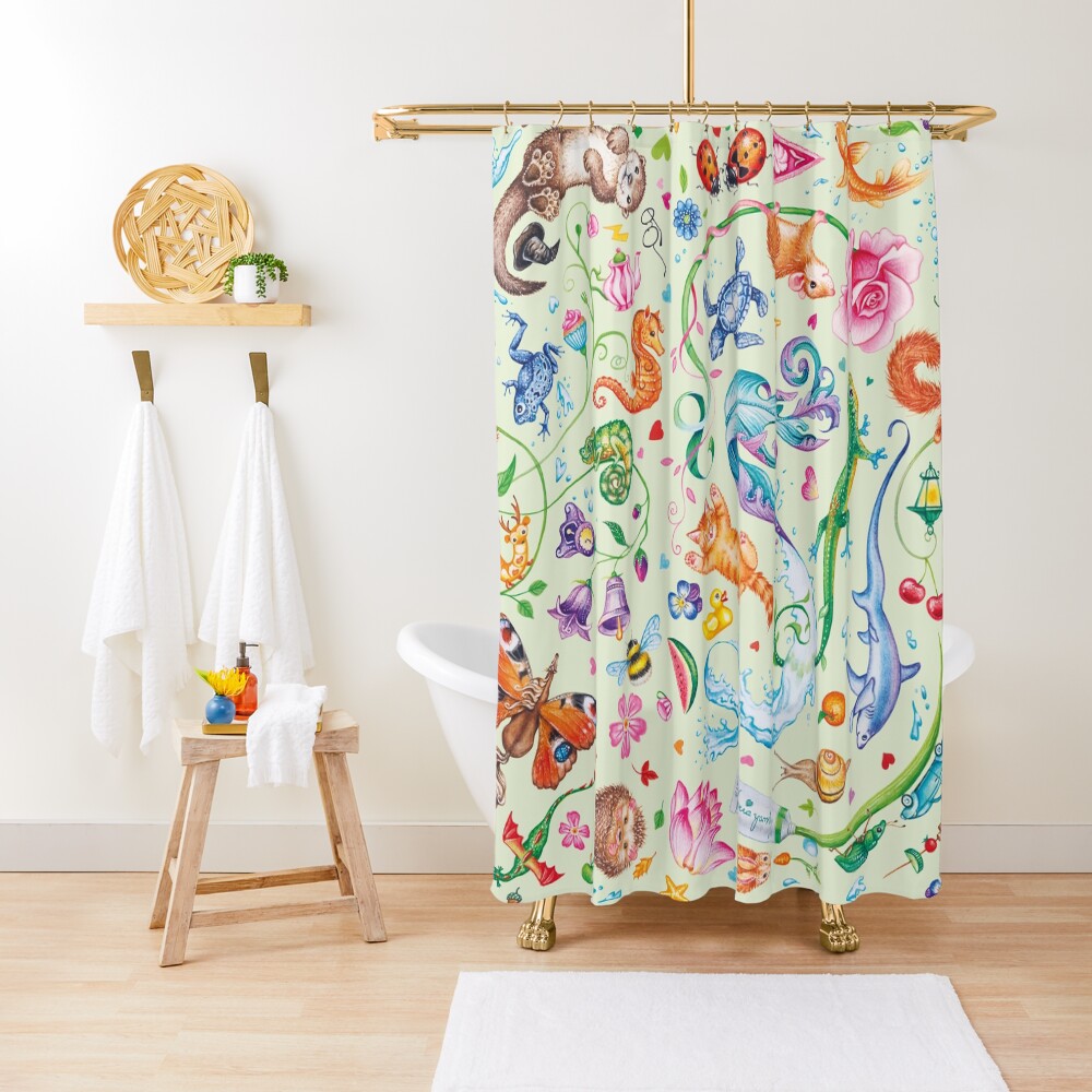 Green dreams by Maria Tiqwah Shower Curtain