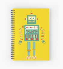 Cute Robot Colorful Vintage Design Spiral Notebook