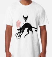 Gruselige schwarze Katze-Grafik Longshirt
