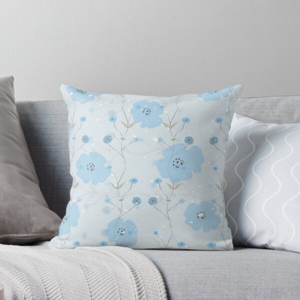 Artikelvorschau, Lovely - Pastel Blue Floral auf hellblauem Hintergrund entworfen und verkauft von pugmom4.