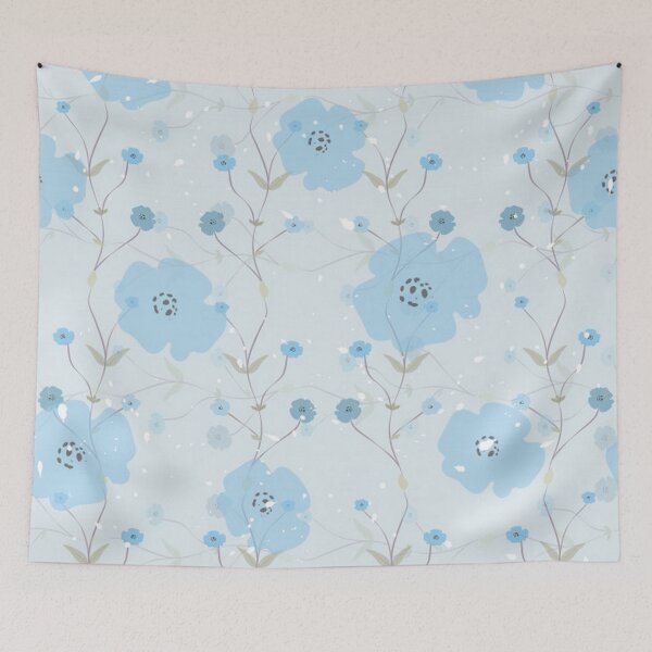Artikelvorschau, Lovely - Pastel Blue Floral auf hellblauem Hintergrund entworfen und verkauft von pugmom4.