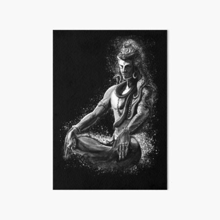 Item preview, Majestic lord Shiva in Eternal meditation - Black and white  designed and sold by A little more Whirl.