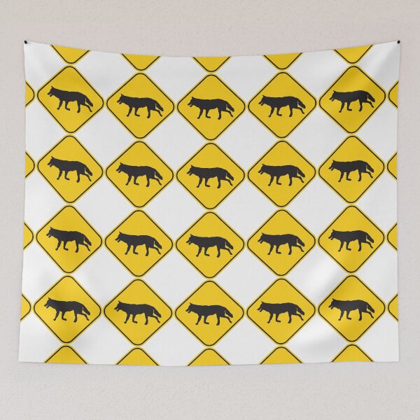 Item preview, Coyote & wolf crossing/caution road sign! designed and sold by ArtBart.