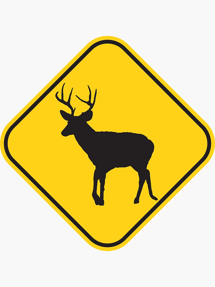 Pegatina «Venado cruce / precaución señal de tráfico!» de ArtBart