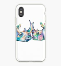 Vinilo o funda para iPhone Romance del rinoceronte del rinoceronte de Sumatran