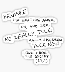 Sally Sparrow, DUCK NOW! Sticker