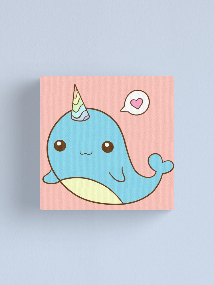 Thumbnail 1 of 3, Canvas Print, ‘Lil Narwhal designed and sold by catahstrophic.