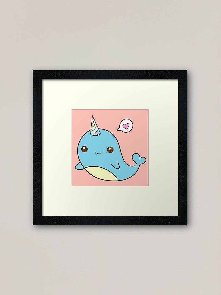 Thumbnail 1 of 7, Framed Art Print, ‘Lil Narwhal designed and sold by catahstrophic.