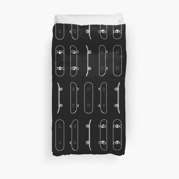 Skateboard Rows White Lines Duvet Cover