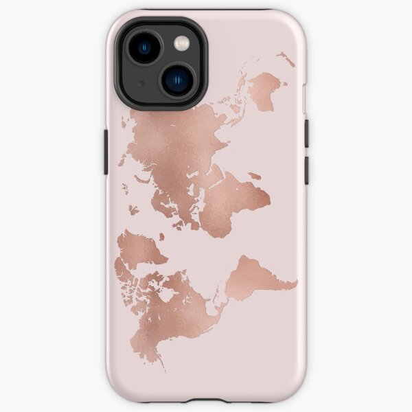 Rose Gold World Map iPhone Tough Case