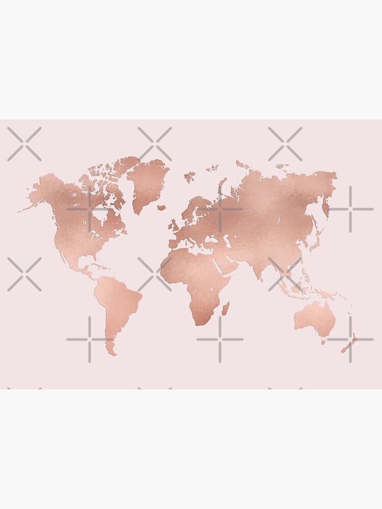 Rose Gold World Map by lolomastudio