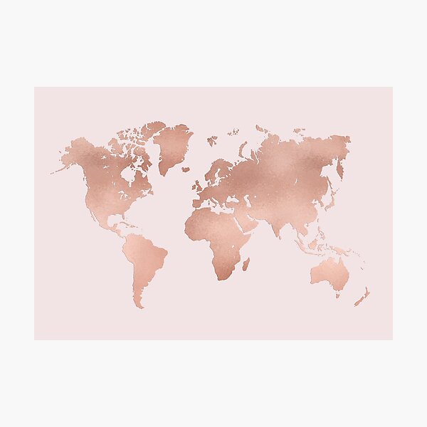 Item preview, Rose Gold World Map designed and sold by lolomastudio.