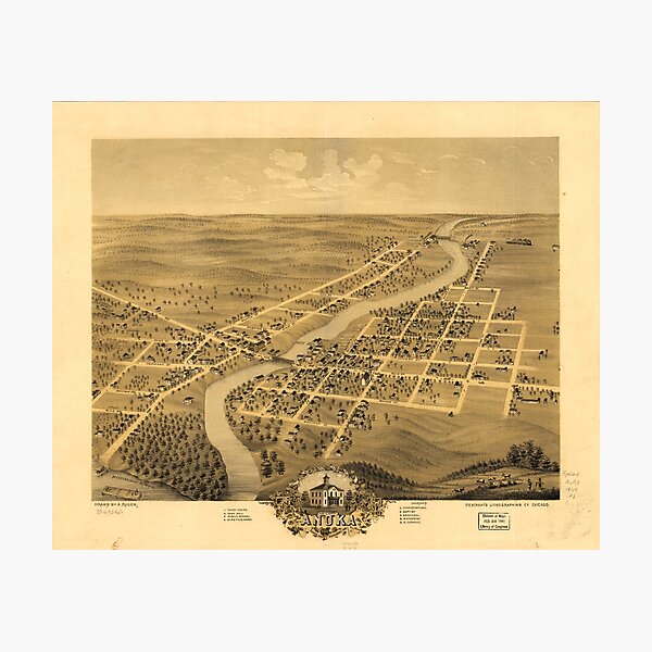 Item preview, Bird's Eye View of Anoka Minnesota (1869) designed and sold by allhistory.