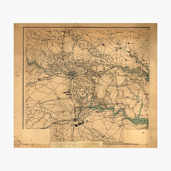 Item preview, Civil War Map of Richmond and Petersburgh (1864) designed and sold by allhistory.