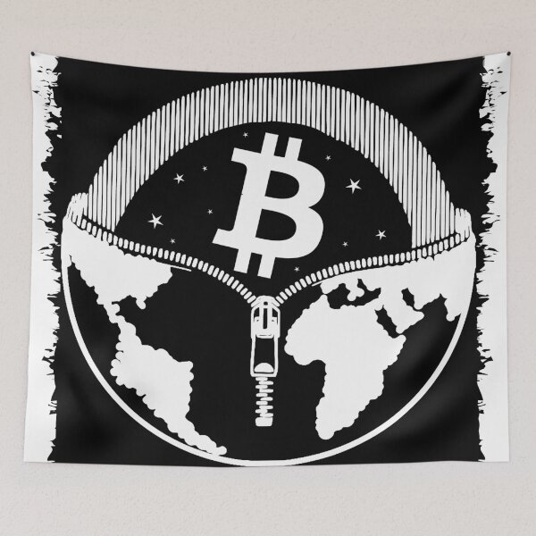 Item preview, Bitcoin On The World designed and sold by Digitalhumor.