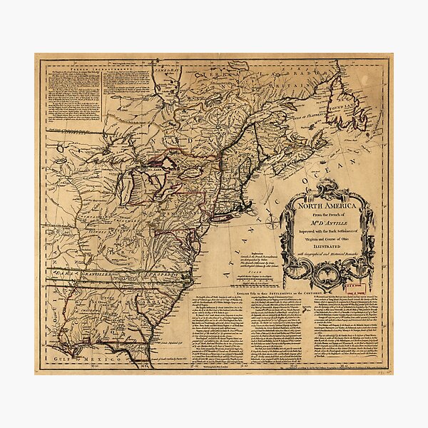 Item preview, Map of North America by Jefferys & Anville (1755) designed and sold by allhistory.