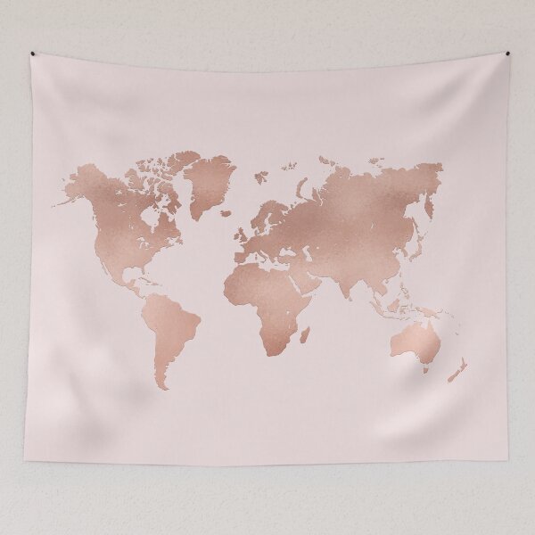Item preview, Rose Gold World Map designed and sold by lolomastudio.