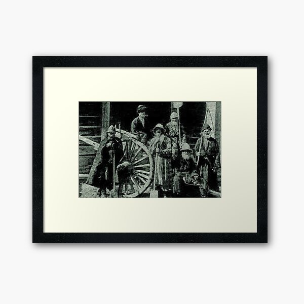 people, group, adult, military, engraving, horizontal, pattern, men, clothing, large group of people, crowd, only men, adults only Framed Art Print