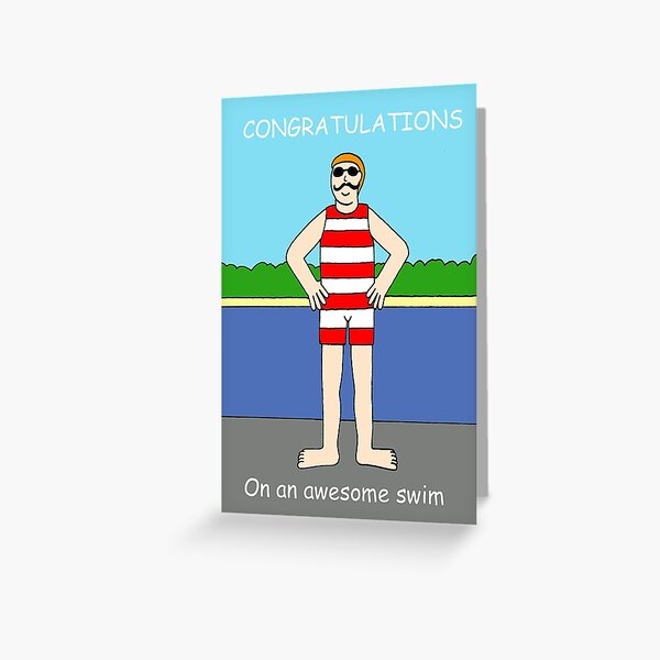 Item preview, Awesome Swim Congratulations Retro Swimmer designed and sold by KateTaylor.