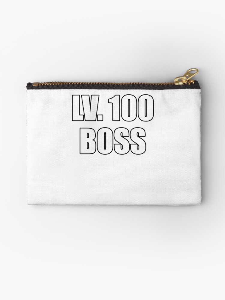 Lv 100 Boss Zipper Pouch By Ivarkorr Redbubble - roblox check it face tote bag by ivarkorr redbubble