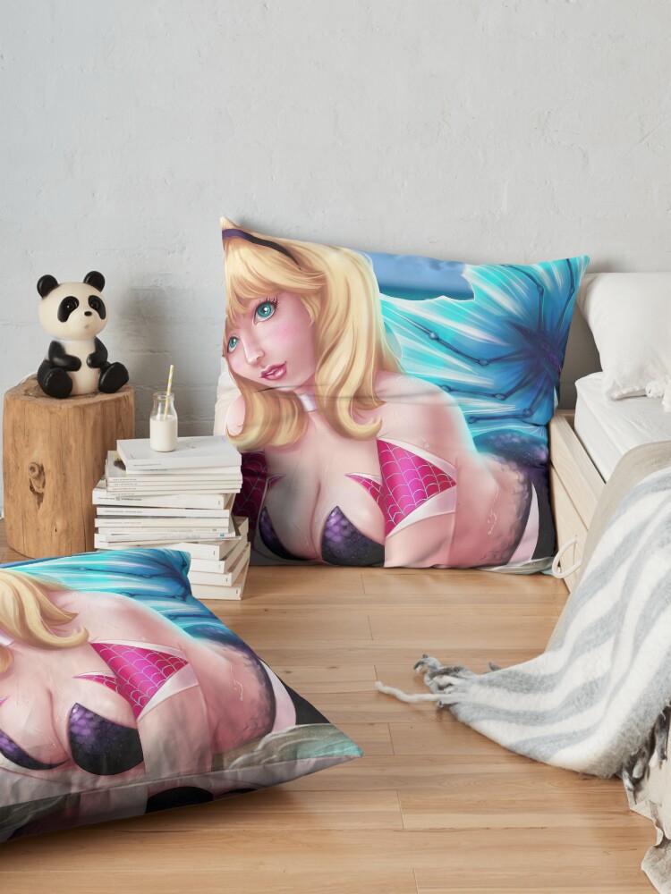 Alternate view of Spider Mermaid Gwen Floor Pillow