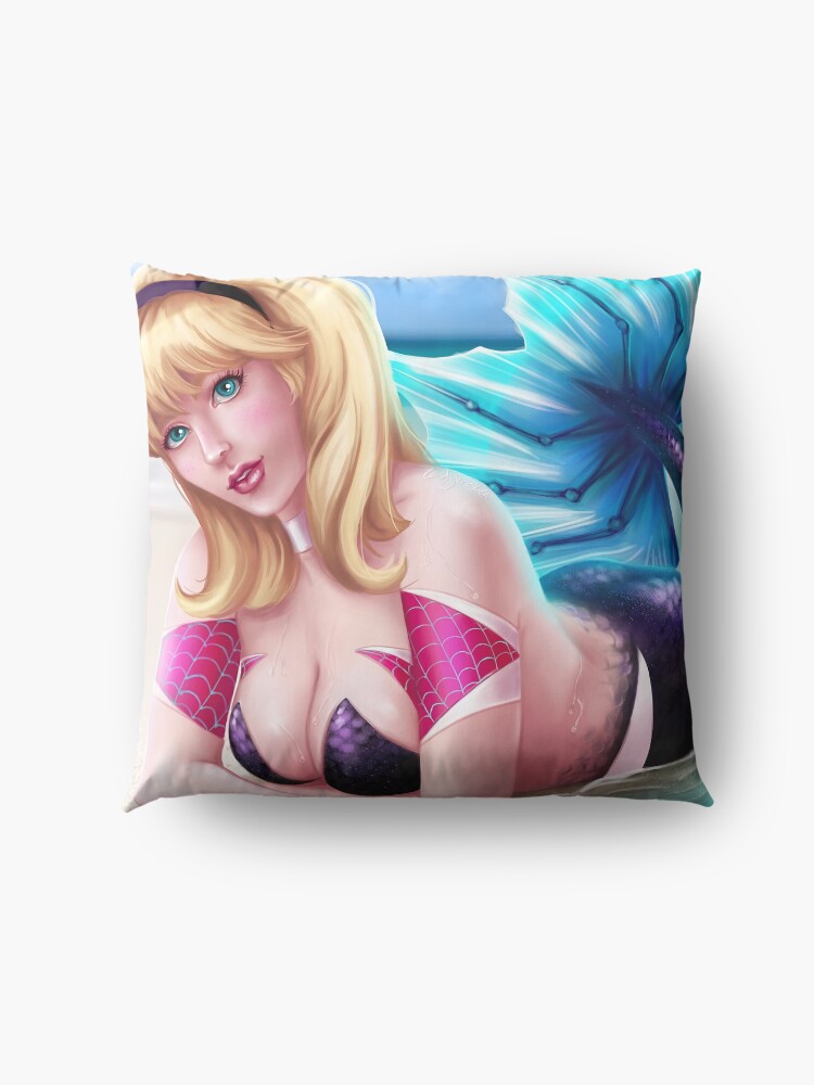 Alternate view of Spider Mermaid Gwen Floor Pillow