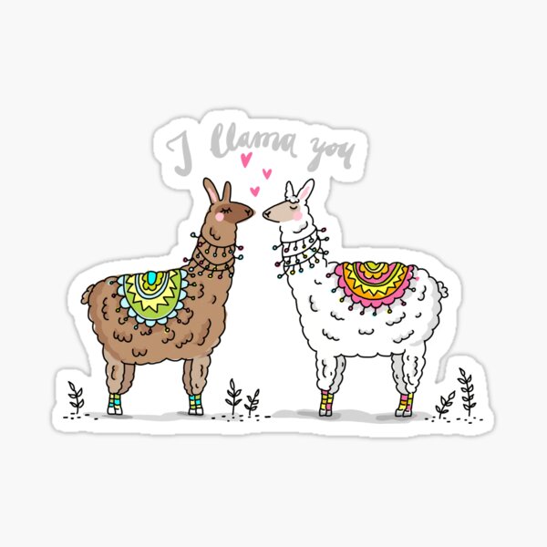 I llama you - Liebende Lamas Sticker