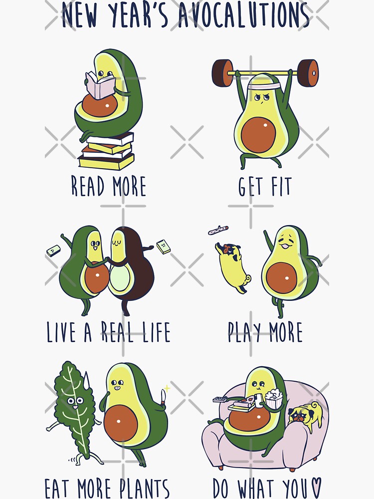 Avocado Yoga Sticker for Sale by Huebucket