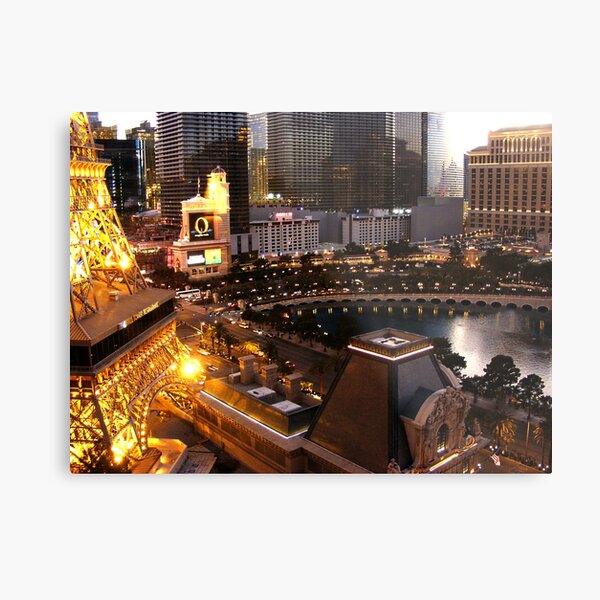 at dusk-Vegas comes alive Metal Print