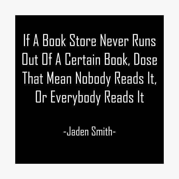 Artikelvorschau, Jaden Smith - Book Stores (weißer Text) entworfen und verkauft von KilljoyDria.
