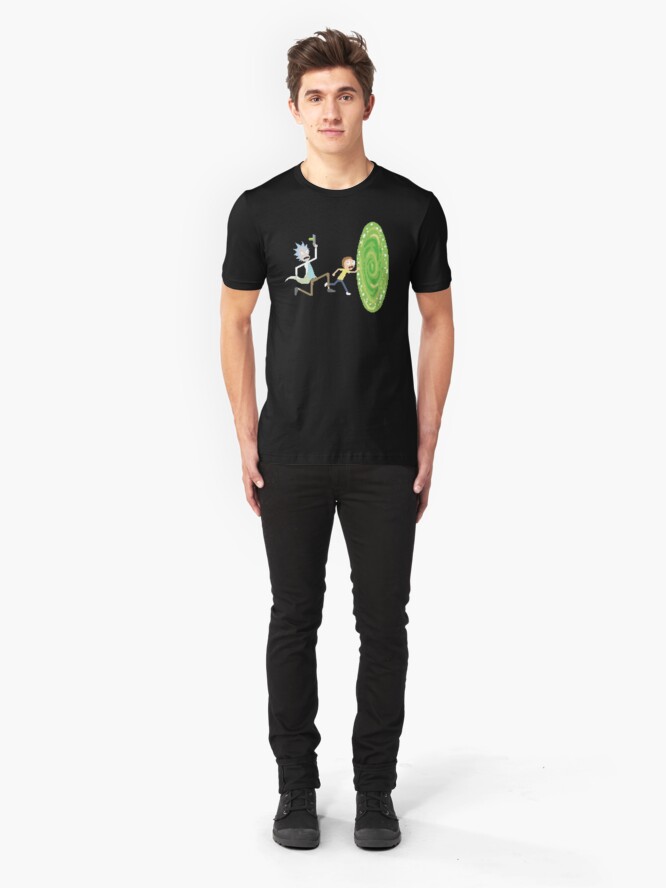 Alternate view of Rick and Morty Pixels - Pixel Rick! Slim Fit T-Shirt