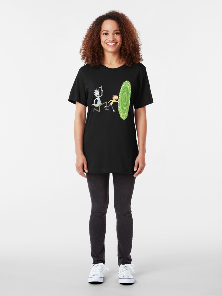 Alternate view of Rick and Morty Pixels - Pixel Rick! Slim Fit T-Shirt