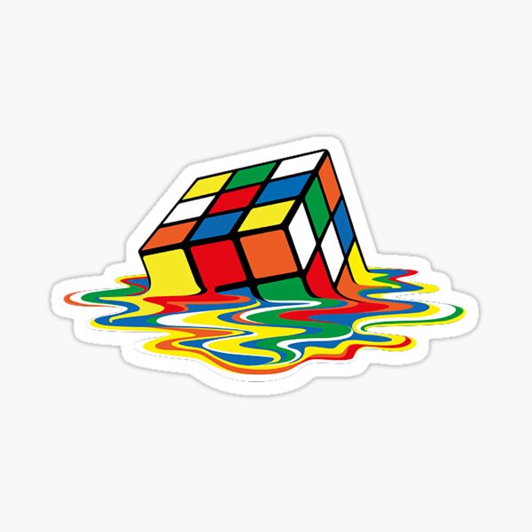 Melted Rubik's Cube Sticker