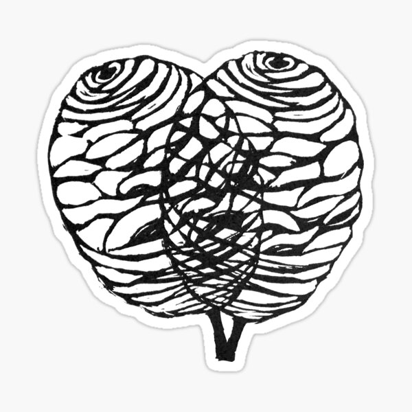 Interlaced pine cones Sticker