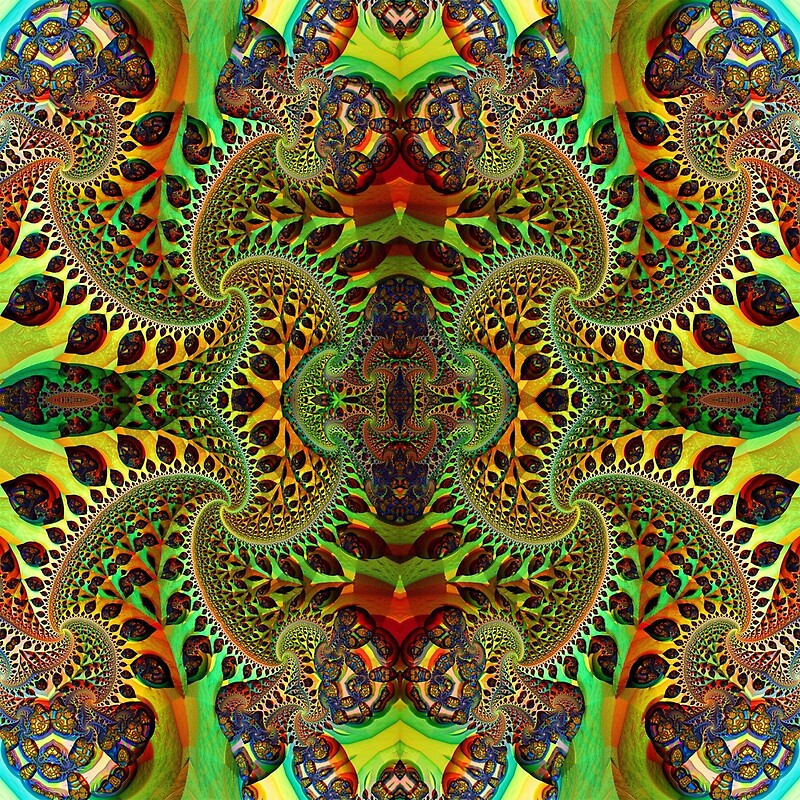 Psychedelic Fractal Geometry Different Perspective By Feedback Loop Redbubble