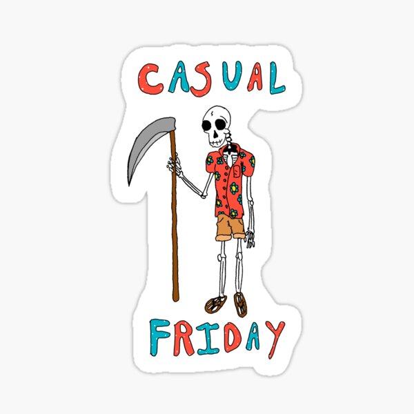 Vista previa del artículo con la obra «Viernes informal de Grim Reaper», diseñado y vendido por Michael Stewart.
