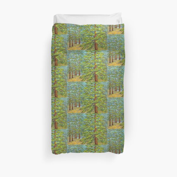 large pine and forest Duvet Cover