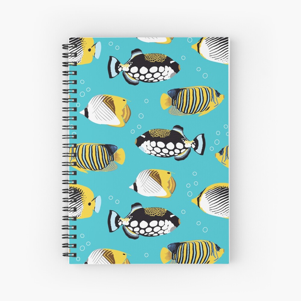 Tropical Fish in water (with stickers) Spiral Notebook