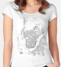 Cape Coral map poster print wall art, Florida gift printable, Home and Nursery, Modern map decor for office, Map Art, Map Gifts Women's Fitted Scoop T-Shirt