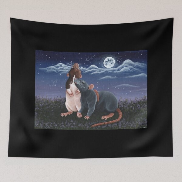 Item preview, Rat Friends Under The Night Sky designed and sold by WolfySilver.