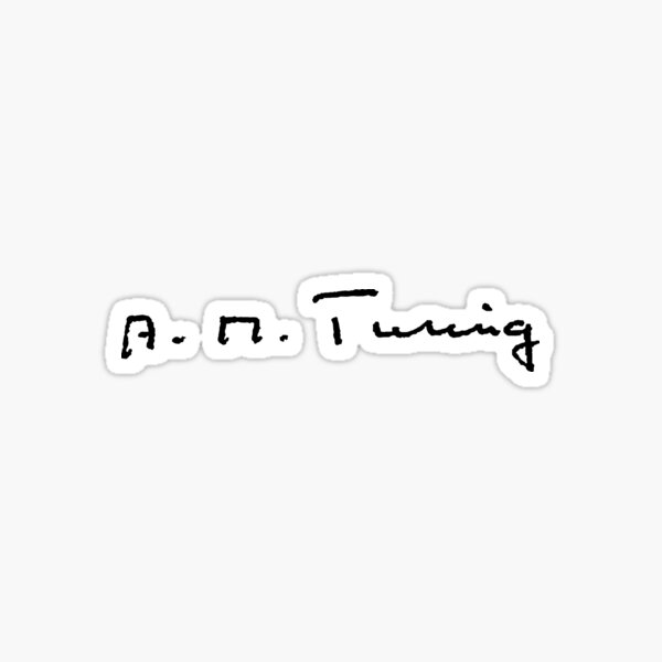 Signature of Alan Turing Sticker