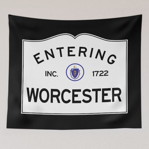 Item preview, Entering Worcester Massachusetts - Commonwealth of Massachusetts Road Sign  designed and sold by NewNomads.