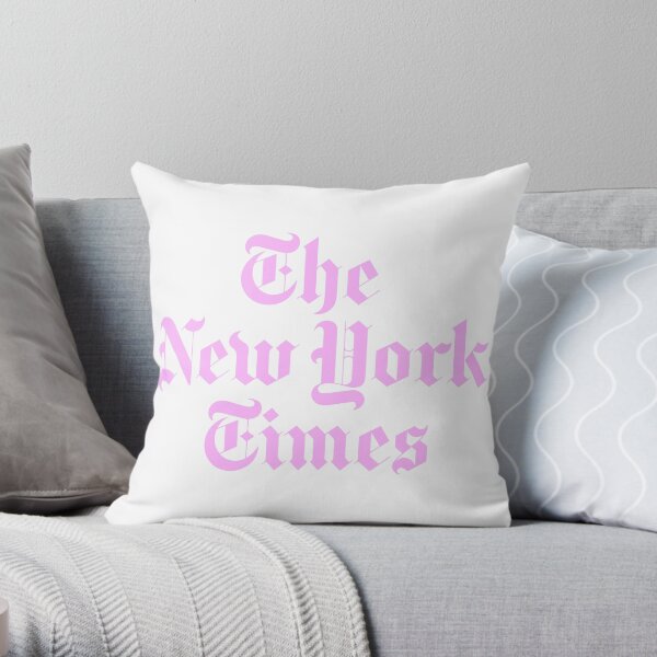 The New York Times Logo Pink Throw Pillow