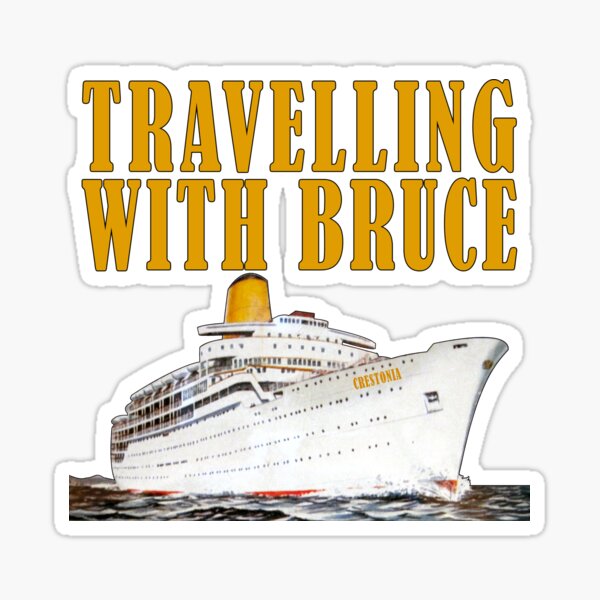 Travelling with Bruce Crestonia Logo Sticker